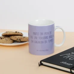 La Chaise Longue Thé & Café-MUG VIOLET PARTEZ DU PRINCIPE