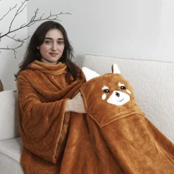 La Chaise Longue Cocoon-PLAID KANGOUROU PANDA ROUX