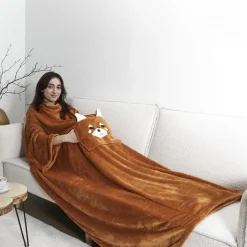 La Chaise Longue Cocoon-PLAID KANGOUROU PANDA ROUX