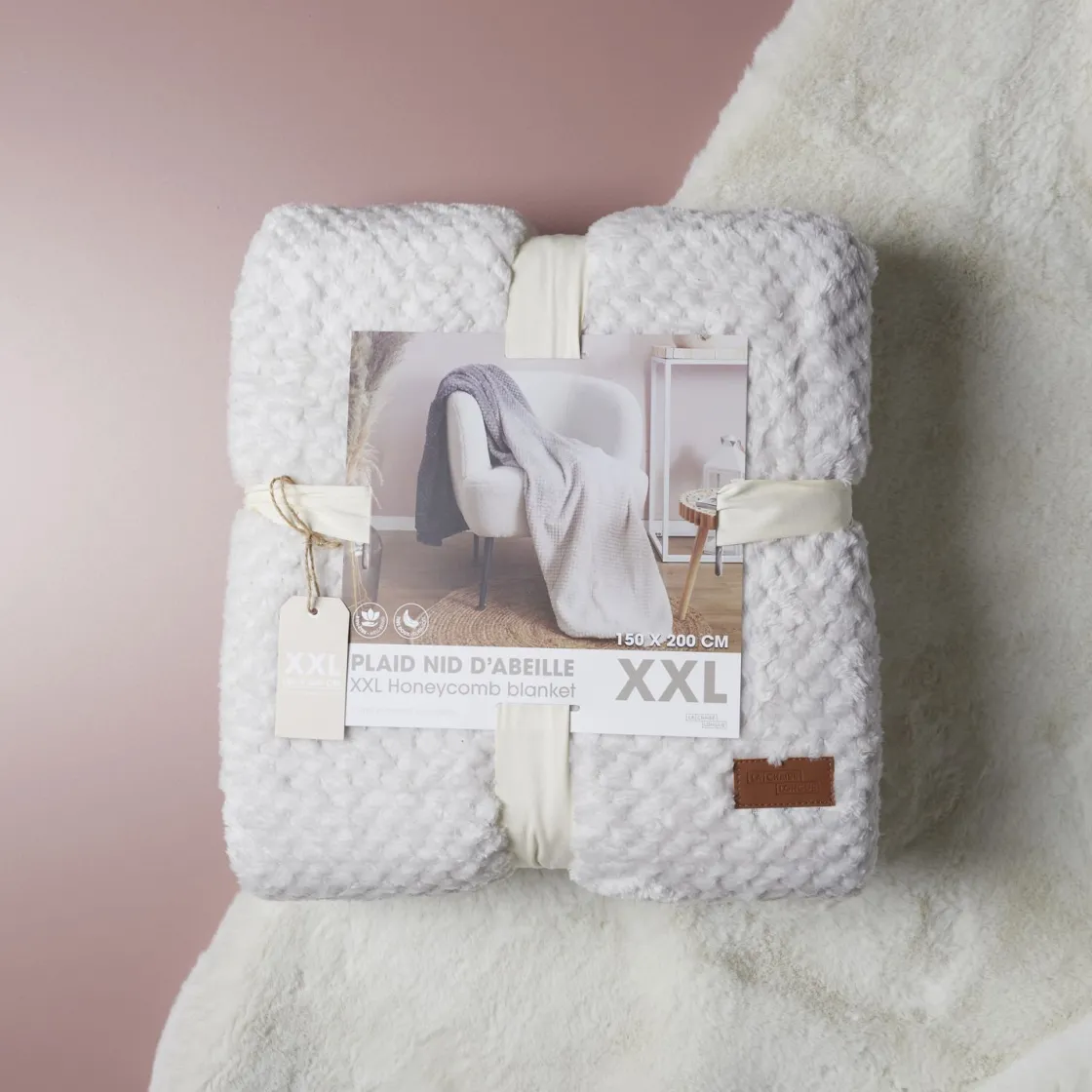 La Chaise Longue Cocoon-PLAID NID D'ABEILLE XXL