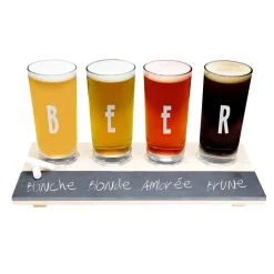 La Chaise Longue Pique-nique & Barbecue|Boissons & Cocktails-PLANCHE DE 4 VERRES A BIERE