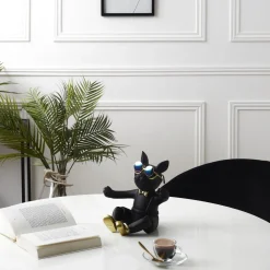 La Chaise Longue Déco-PORTE-BOUTEILLE BOULEDOGUE NOIR