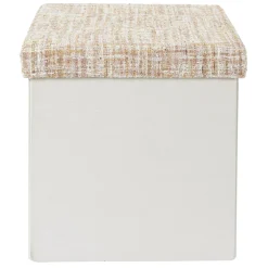 La Chaise Longue Déco-POUF PLIABLE TWEED BEIGE