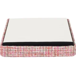 La Chaise Longue Déco-POUF PLIABLE TWEED ROSE