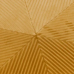 La Chaise Longue Mobilier-POUF VELOURS COTELE 35CM GIULIA JAUNE MOUTARDE