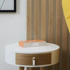 La Chaise Longue Horloge & Réveil-REVEIL CHARGEUR BOIS ABRICOT