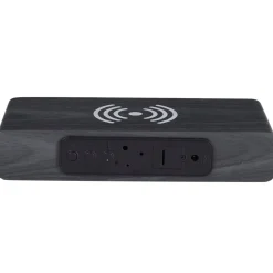 La Chaise Longue Horloge & Réveil-REVEIL CHARGEUR BOIS NOIR