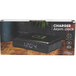 La Chaise Longue Horloge & Réveil-REVEIL CHARGEUR BOIS NOIR