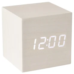 La Chaise Longue Horloge & Réveil-REVEIL LED BOIS BLANC