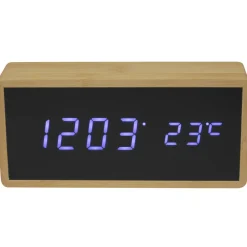 La Chaise Longue Horloge & Réveil-REVEIL LED GM FIBRE BOIS NATUREL