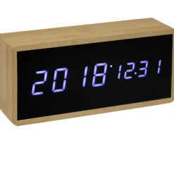 La Chaise Longue Horloge & Réveil-REVEIL LED GM FIBRE BOIS NATUREL