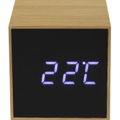 La Chaise Longue Horloge & Réveil-REVEIL LED PM FIBRE BOIS NATUREL