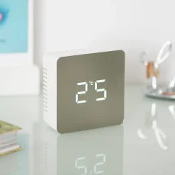 La Chaise Longue Horloge & Réveil-REVEIL MIROIR LED SQUARE