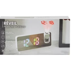 La Chaise Longue Horloge & Réveil-REVEIL PROJECTEUR MIROIR RAINBOW