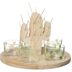 La Chaise Longue Sur Le Pouce|Pique-nique & Barbecue-SET PICS APERO ET COUPELLES CACTUS