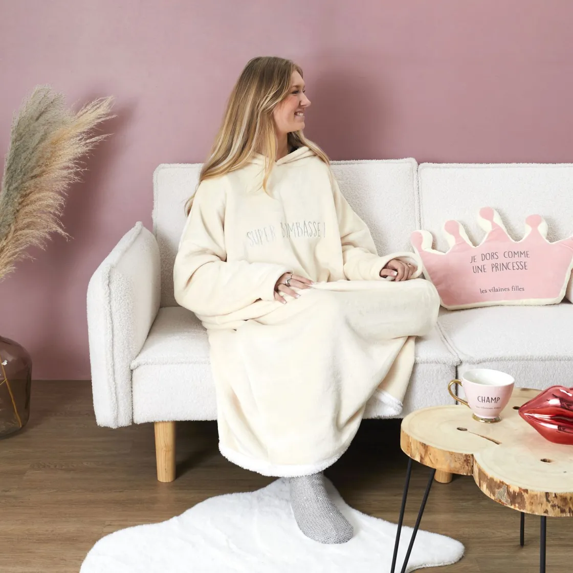 La Chaise Longue Cocoon-SWEAT PLAID BOMBASSE