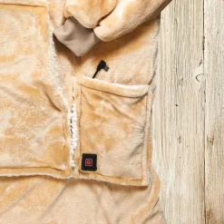 La Chaise Longue Cocoon-SWEAT PLAID CHAUFFANT CAMEL