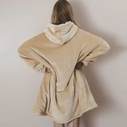 La Chaise Longue Cocoon-SWEAT PLAID CHAUFFANT CAMEL