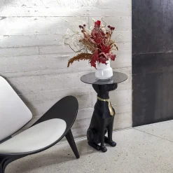 La Chaise Longue Mobilier-TABLE BASSE DECO CHIEN ASSIS 66CM