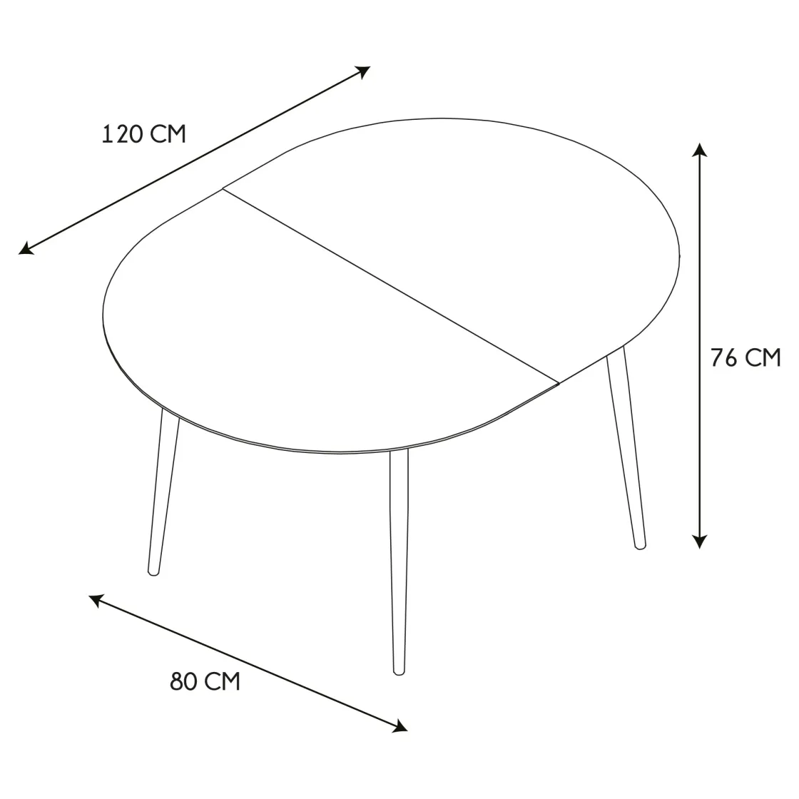La Chaise Longue Mobilier-TABLE EXTENSIBLE 4 A 6 PERSONNES