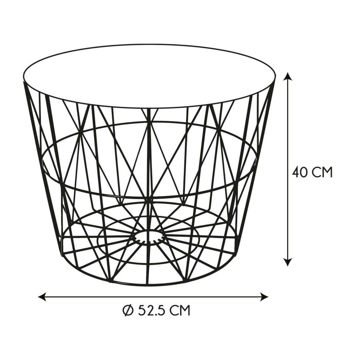 La Chaise Longue Mobilier-TABLE FILAIRE METAL TERRACOTTA DIAMETRE 50CM