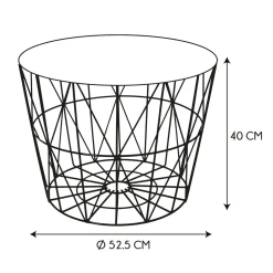 La Chaise Longue Mobilier-TABLE FILAIRE METAL VERT DIAMETRE 50CM