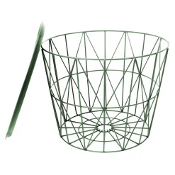 La Chaise Longue Mobilier-TABLE FILAIRE METAL VERT DIAMETRE 50CM