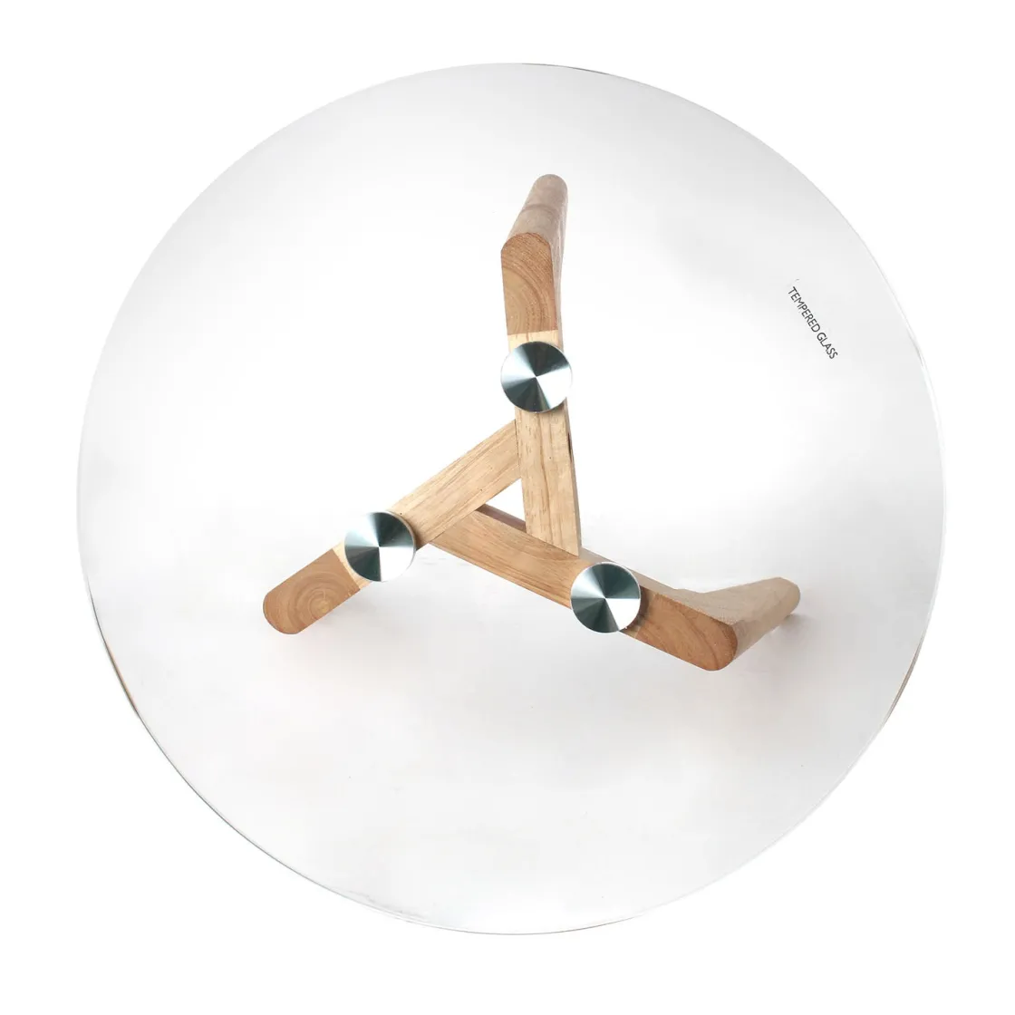 La Chaise Longue Mobilier-TABLE GIGOGNE EN VERRE TREMPE PLATEAU ROND X2