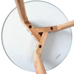 La Chaise Longue Mobilier-TABLE GIGOGNE EN VERRE TREMPE PLATEAU ROND X2