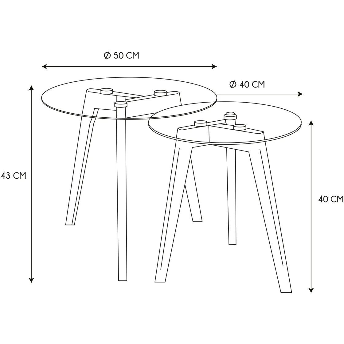 La Chaise Longue Mobilier-TABLE GIGOGNE EN VERRE TREMPE PLATEAU ROND X2