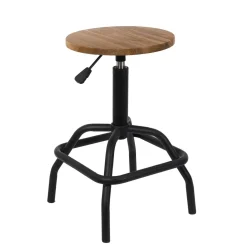 La Chaise Longue Mobilier-TABOURET DE BAR REGLABLE BOIS BRUT ACE