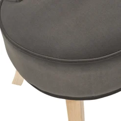 La Chaise Longue Mobilier-TABOURET ELEONOR VELOURS GRIS