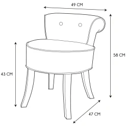 La Chaise Longue Mobilier-TABOURET ELEONOR VELOURS GRIS