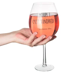 La Chaise Longue Vin & Champagne-VERRE A VIN 75 CL YOUPI C EST VINDREDI