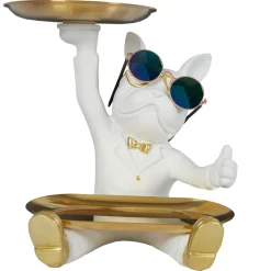 La Chaise Longue Déco-VIDE POCHES BOULEDOGUE 2 PLATEAUX BLANC