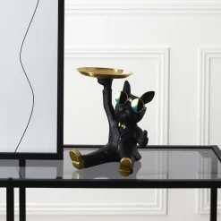 La Chaise Longue Déco-VIDE POCHES BOULEDOGUE 2 PLATEAUX NOIR