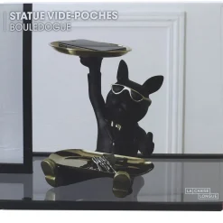 La Chaise Longue Déco-VIDE POCHES BOULEDOGUE 2 PLATEAUX NOIR