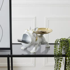 La Chaise Longue Déco-VIDE POCHES BOULEDOGUE MOLOSSE BLANC