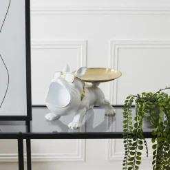 La Chaise Longue Déco-VIDE POCHES BOULEDOGUE MOLOSSE BLANC