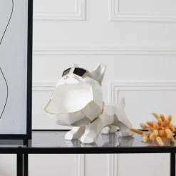 La Chaise Longue Déco-VIDE POCHES BOULEDOGUE ORIGAMI BLANC