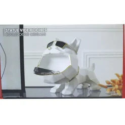La Chaise Longue Déco-VIDE POCHES BOULEDOGUE ORIGAMI BLANC