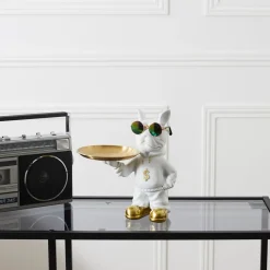 La Chaise Longue Déco-VIDE POCHES BOULEDOGUE RAPPER BLANC